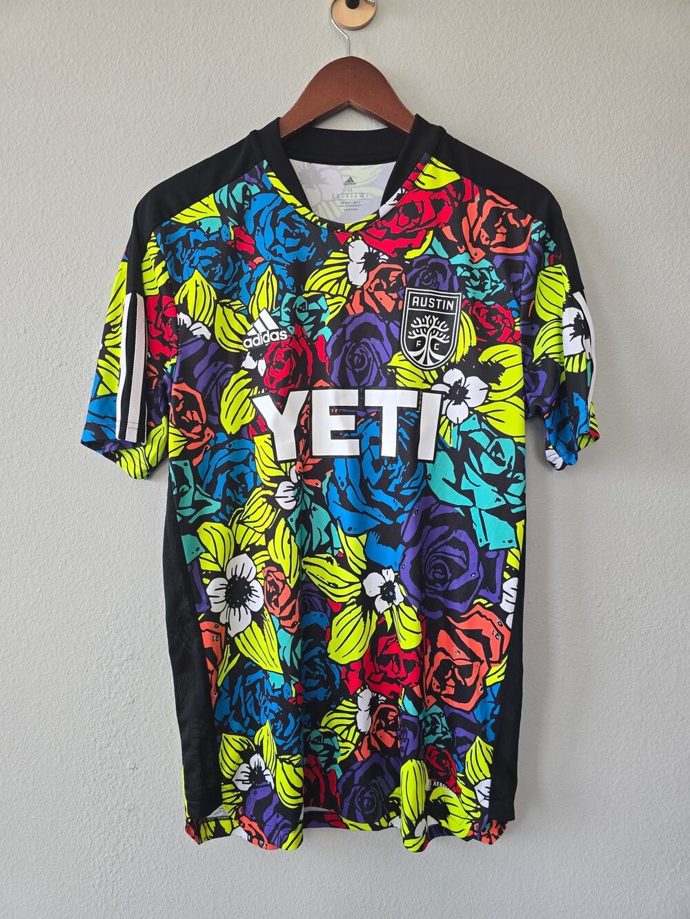 Adidas Austin FC Floral Pre Match Jersey YETI MLS AeroReady Mens M Streetwear 22